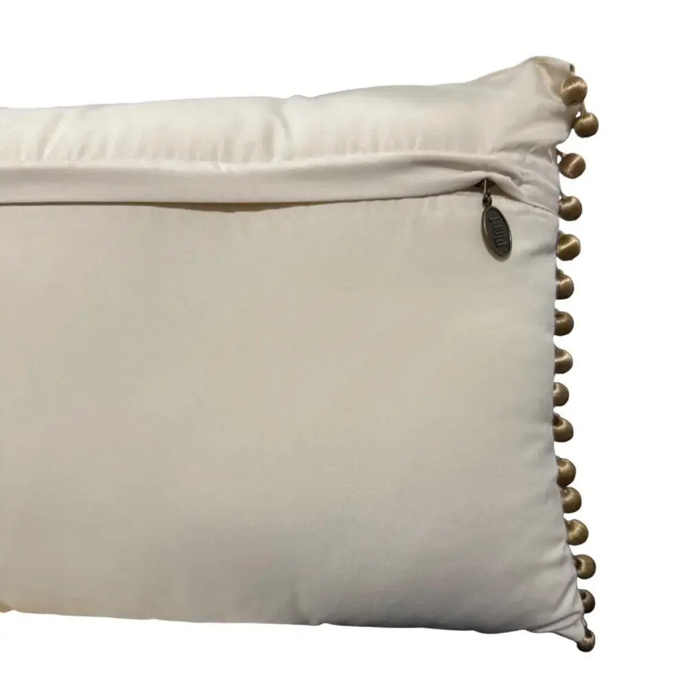 Pier 1 Embroidered Tasseled Rectangle Throw Pillow Accent 17 x 11" with Insert - Picture 6 of 7